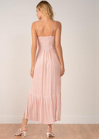 Kingston Striped Tiered Maxi Dress- Pink Dress-***FINAL SALE***-Hand In Pocket