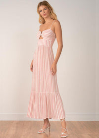 Kingston Striped Tiered Maxi Dress- Pink Dress-***FINAL SALE***-Hand In Pocket