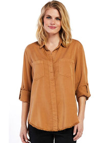 Velvet Heart Riley Top - Light Brown-Hand In Pocket