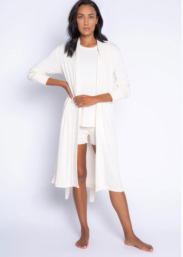 PJ Salvage Textured Basics Robe - Bone ***FINAL SALE***-Hand In Pocket