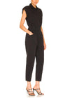 Pistola Rosie Padded Shoulder Jumpsuit-Fade to Black-Hand In Pocket