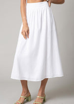 Sally A-Line Midi Skirt-White***FINAL SALE***-Hand In Pocket