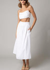 Sally A-Line Midi Skirt-White***FINAL SALE***-Hand In Pocket