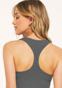 Z Supply Sia Marl Tank Bra - Pewter-Hand In Pocket