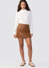 Sanctuary Leather Like Mini Skirt- Spice ***FINAL SALE***-Hand In Pocket