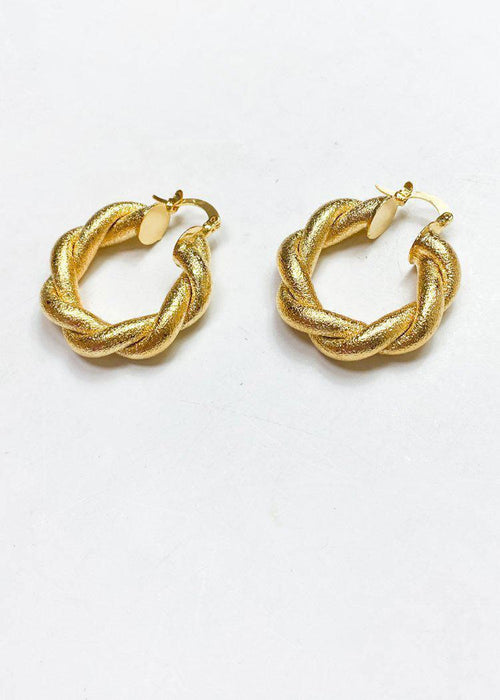 Tupiza Twisted Hoops-Gold-Hand In Pocket