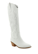 Billini Urson Western Inspired Boot- White-Hand In Pocket