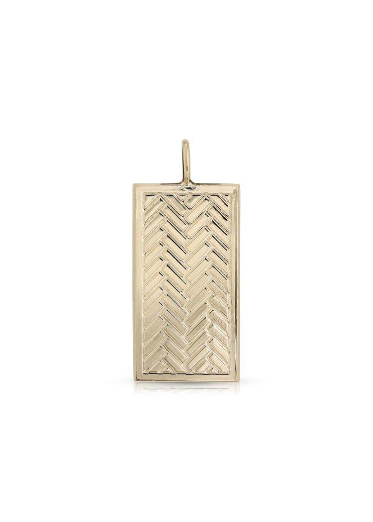 Eklexic Zoelle Rectangle Charm Pendant-Hand In Pocket